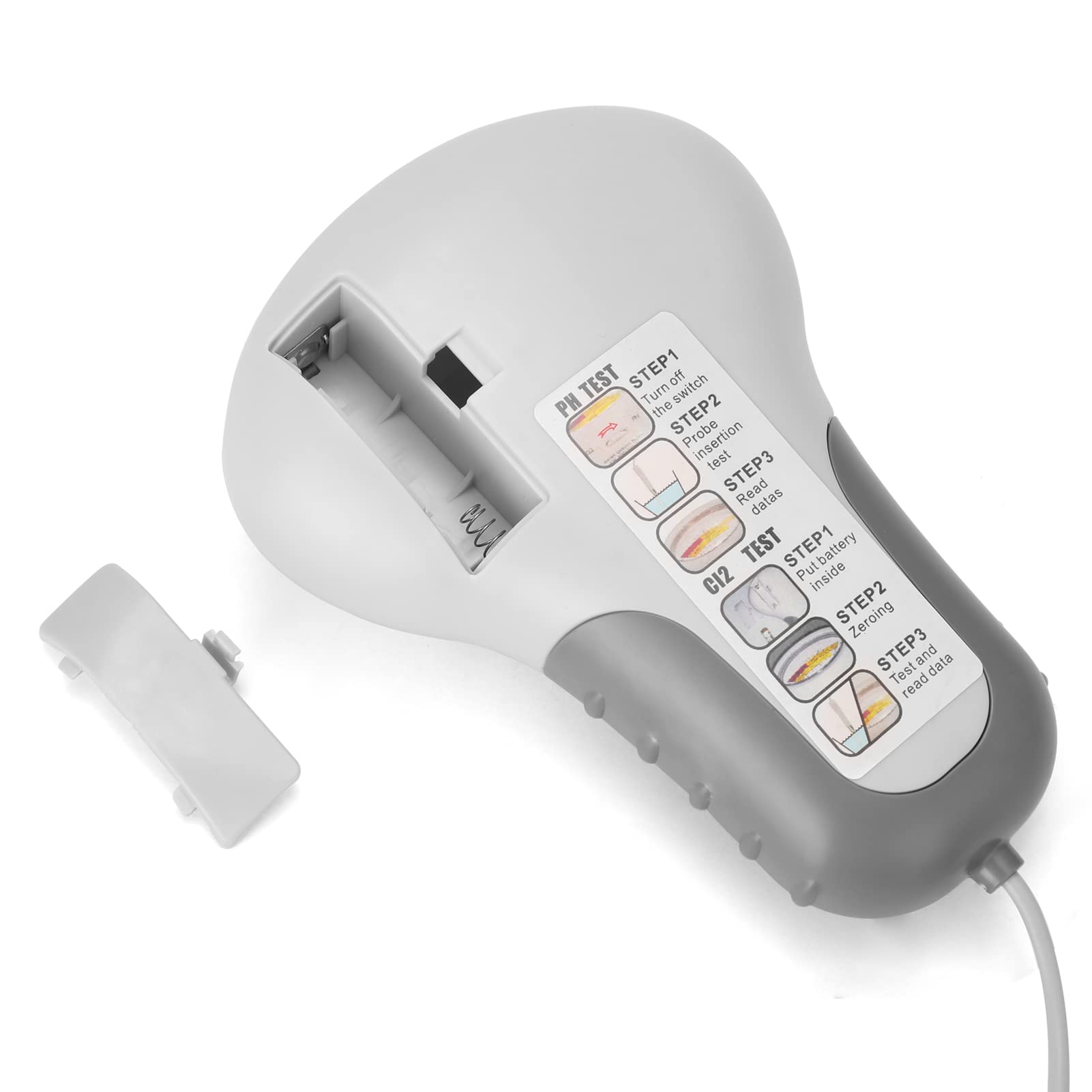 Geevorks 2 in 1 PH Tester per misuratore di cloro PH Tester Dispositivo per test di qualità dell'acqua di cloro CL2 Misurazione per acquario in piscina