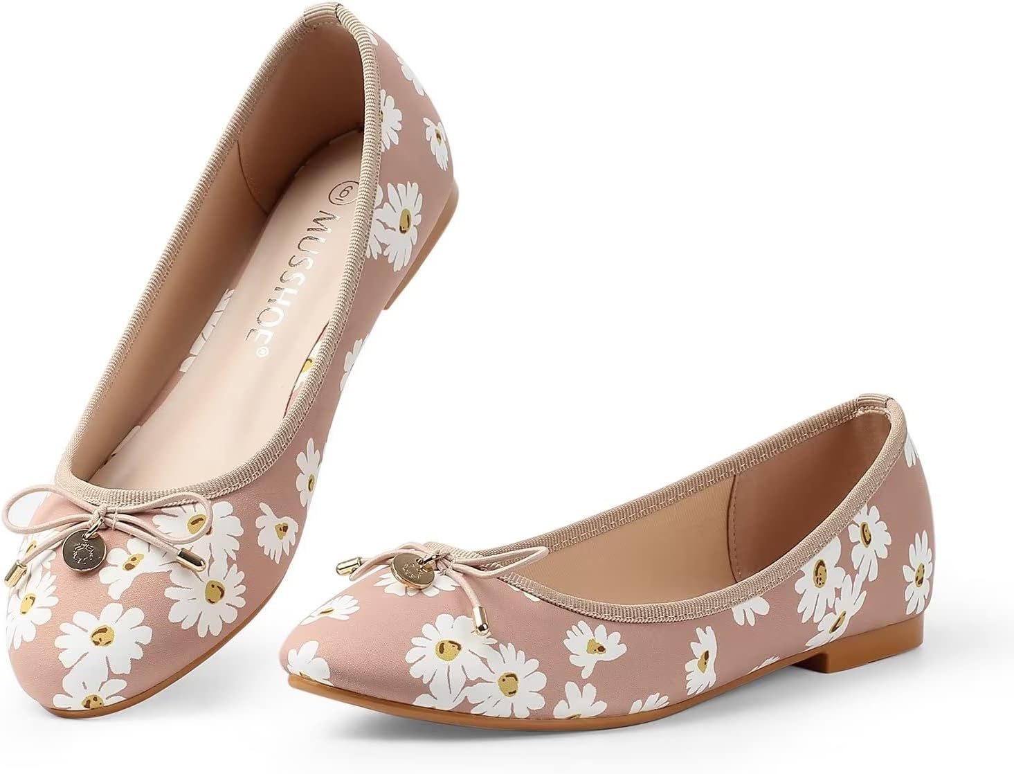 MUSSHOE Flats Shoes Women Casual Floral Plaid Lace Women