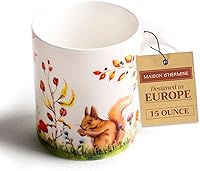 Vista 117 de Maison d' Hermine Taza de café con asas, tazas de porcelana fina de hueso, paquete de una taza de té para bebidas calientes, capuchino latte