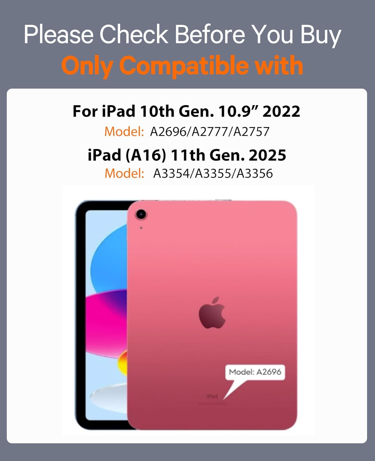 CHESONA Rugged Keyboard Case for iPad (A16) 11th 2025/10th Generation 10.9-inch 2022, Smart Trackpad, 15°-180° Adjustable, Portrait/Landscape, Magnetic Backlit Keyboard for iPad (A16) 11th/10th, Grey - Image 2