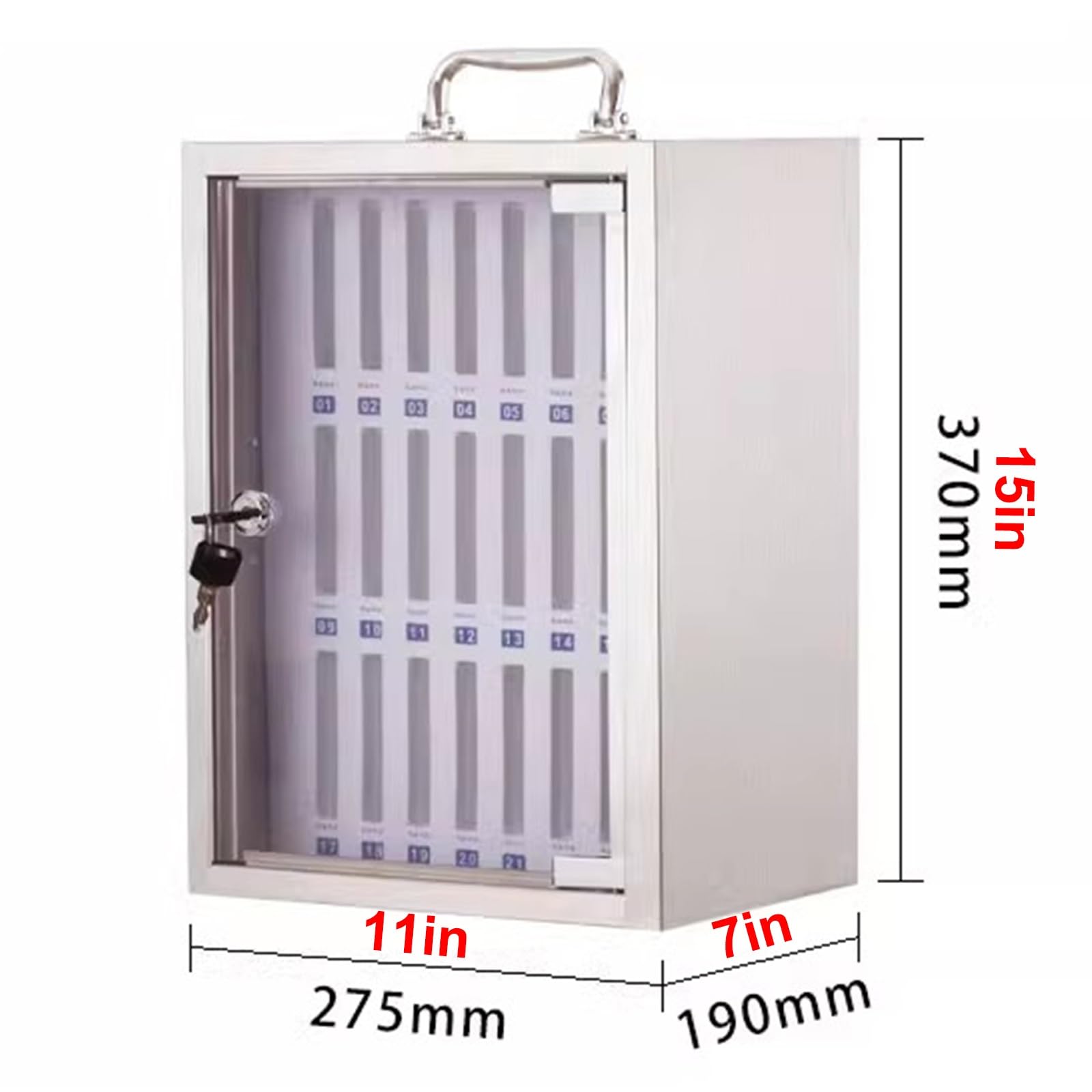 Scatola Portaoggetti Per Telefono Cellulare, Phone Locker， Scomparti in Schiuma EPE Ispessita Con Serratura a Chiave Sicura, Adatto for Scuole e Aziende(27.5 * 19 * 37cm)