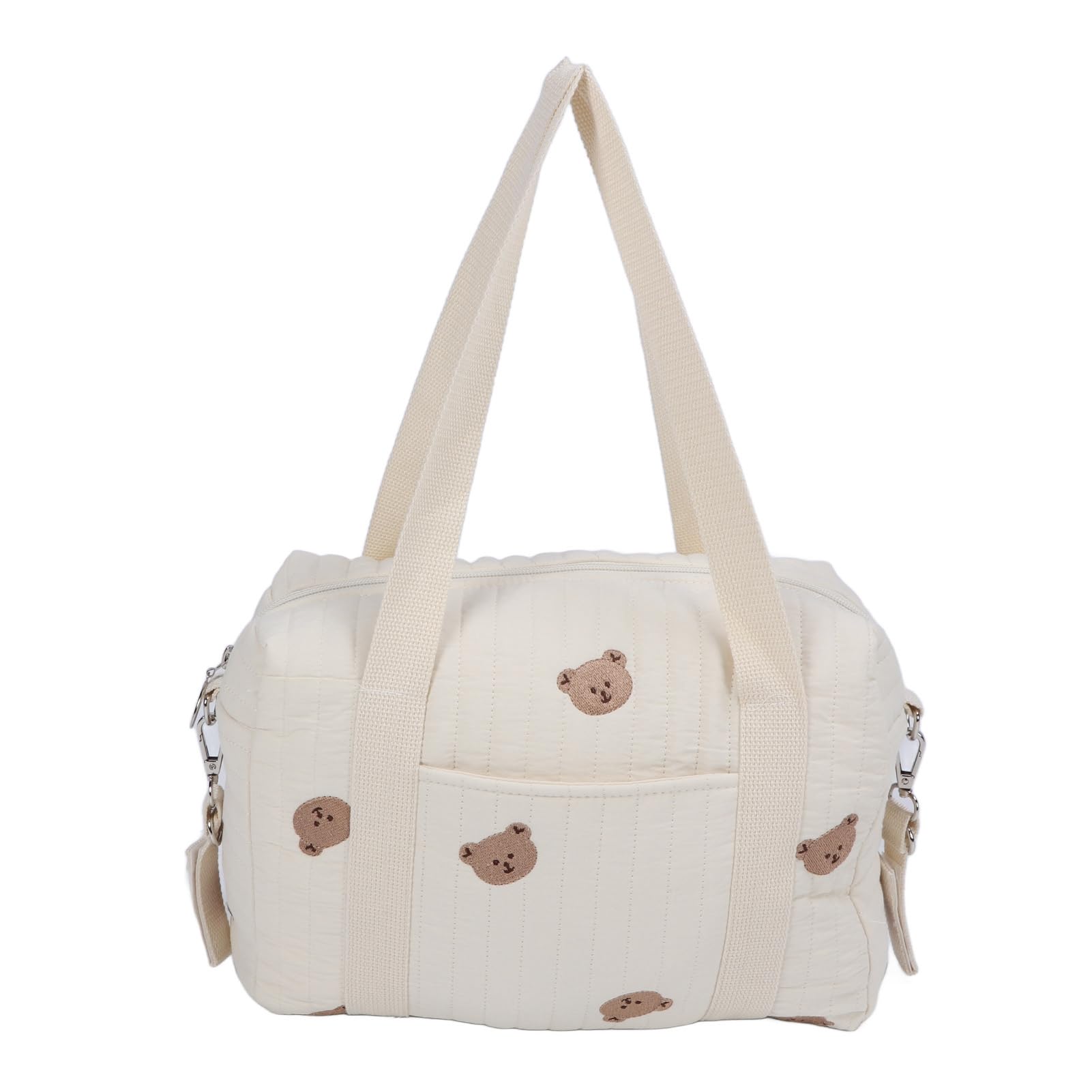 Borsa per passeggino, multifunzione, universale, per passeggino, con ricamo, riutilizzabile, borsa per pannolini (borsa a forma di orso)
