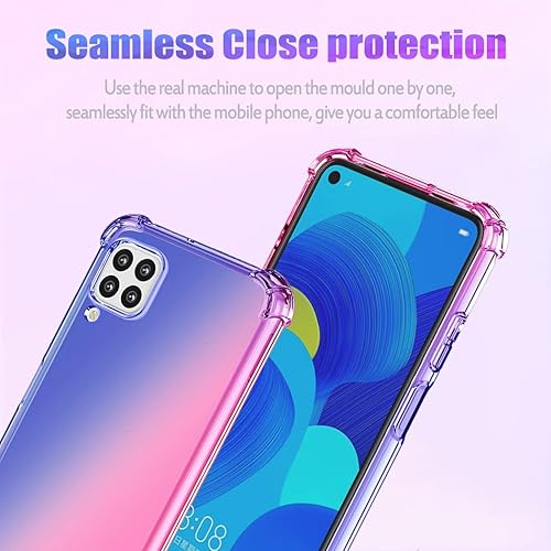 Miniatura 10 de Gufuwo Funda para Huawei P40 Lite 4GNova 6 SENova 7i JNY-L21A Linda funda para niñas y mujeres, degradado, delgada, antiarañazos, suave, funda