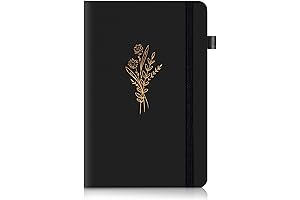 Black Hardcover Journal: A Floral Haven for Your Thoughts