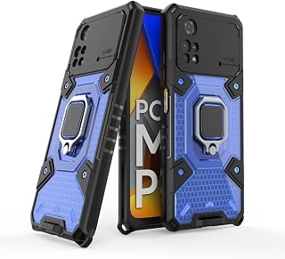 Caso protetor de celular Para Xiaomi Poco M4 Pro 4G Space PC+TPU Caixa de telefone à prova de choque com suporte para anel