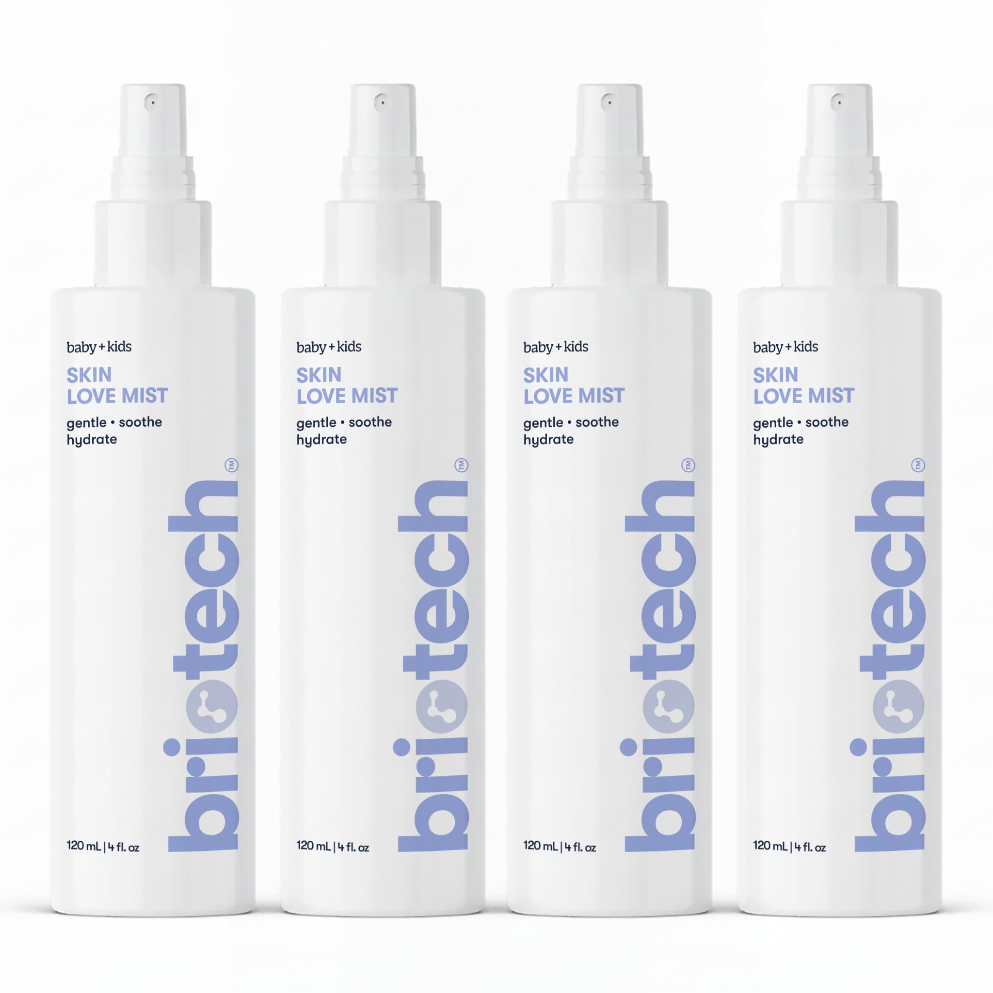 BRIOTECH Babies & Kids Skin Love, Spray apaisant à l'acide hypochloreux, HOCl pur pour peaux sensibles, calme les rougeurs et les bosses, soutien contre l'irritation des couches, doux et végétalien