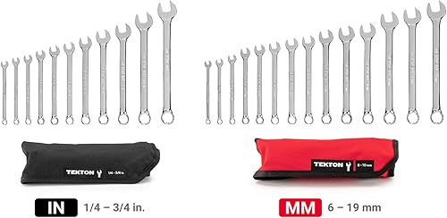 Vista 97 de TEKTON WCB94101 - Juego de llaves combinadas con bolsa, 11 piezas (1/4 a 3/4 pulgadas)