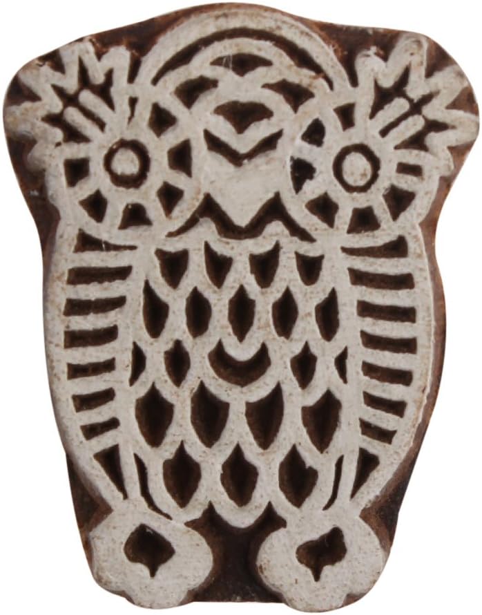 Indian Shelf Vocalforlocal Handmade Brown Set of 1 New Wooden Printing Block
