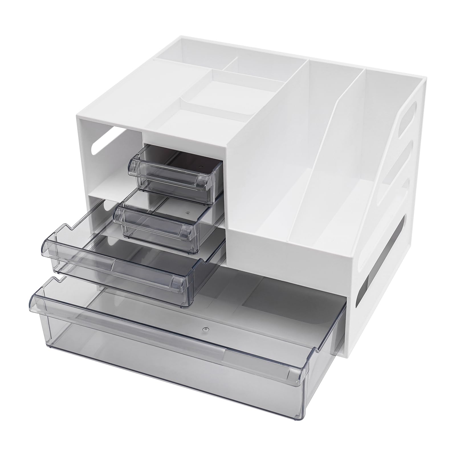 Organizer da scrivania con portapenne, multifunzione in carta con cassetto e 2 portapenne, organizer da scrivania per cancelleria, accessori da scrivania