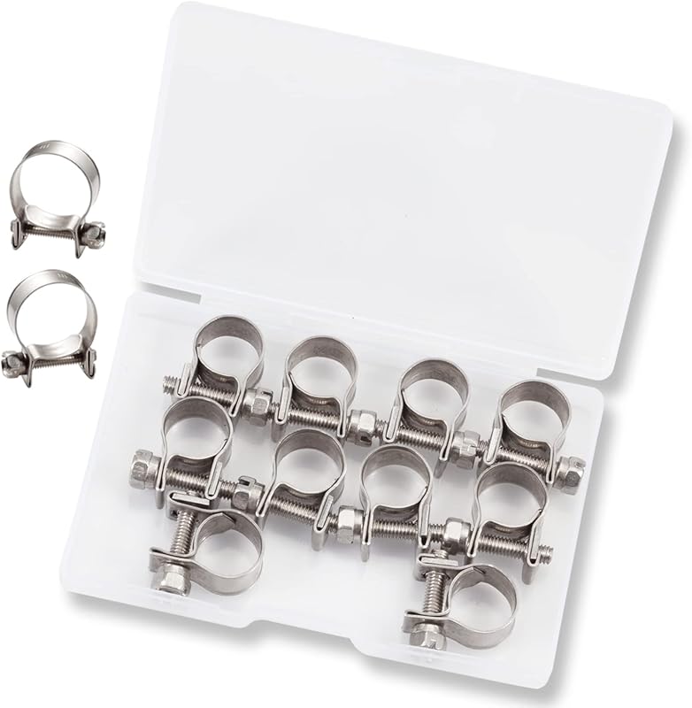 Abraçadeira de mangueira de combustível LEONTOOL em aço inoxidável 10–12 mm – Kit com 10 unidades