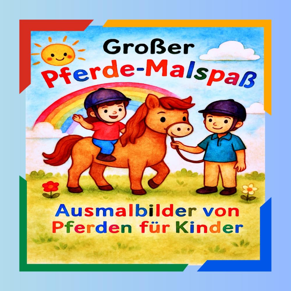 Großer Pferde-Malspaß – Das kreative Ausmalbuch für Kinder: Ausmalbilder von Pferden für Kinder