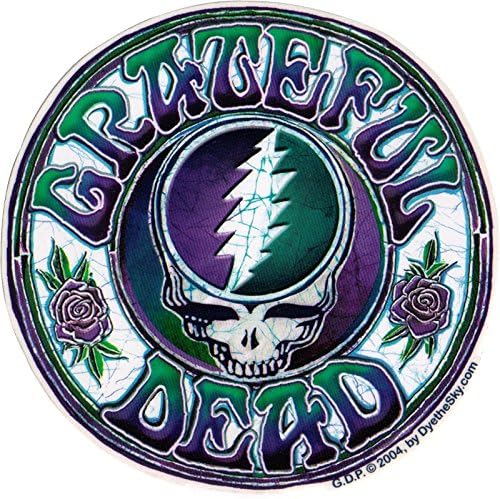 Dye the Sky Grateful Dead Steal Your Face Batik - Window Sticker/Decal (6" Circular)