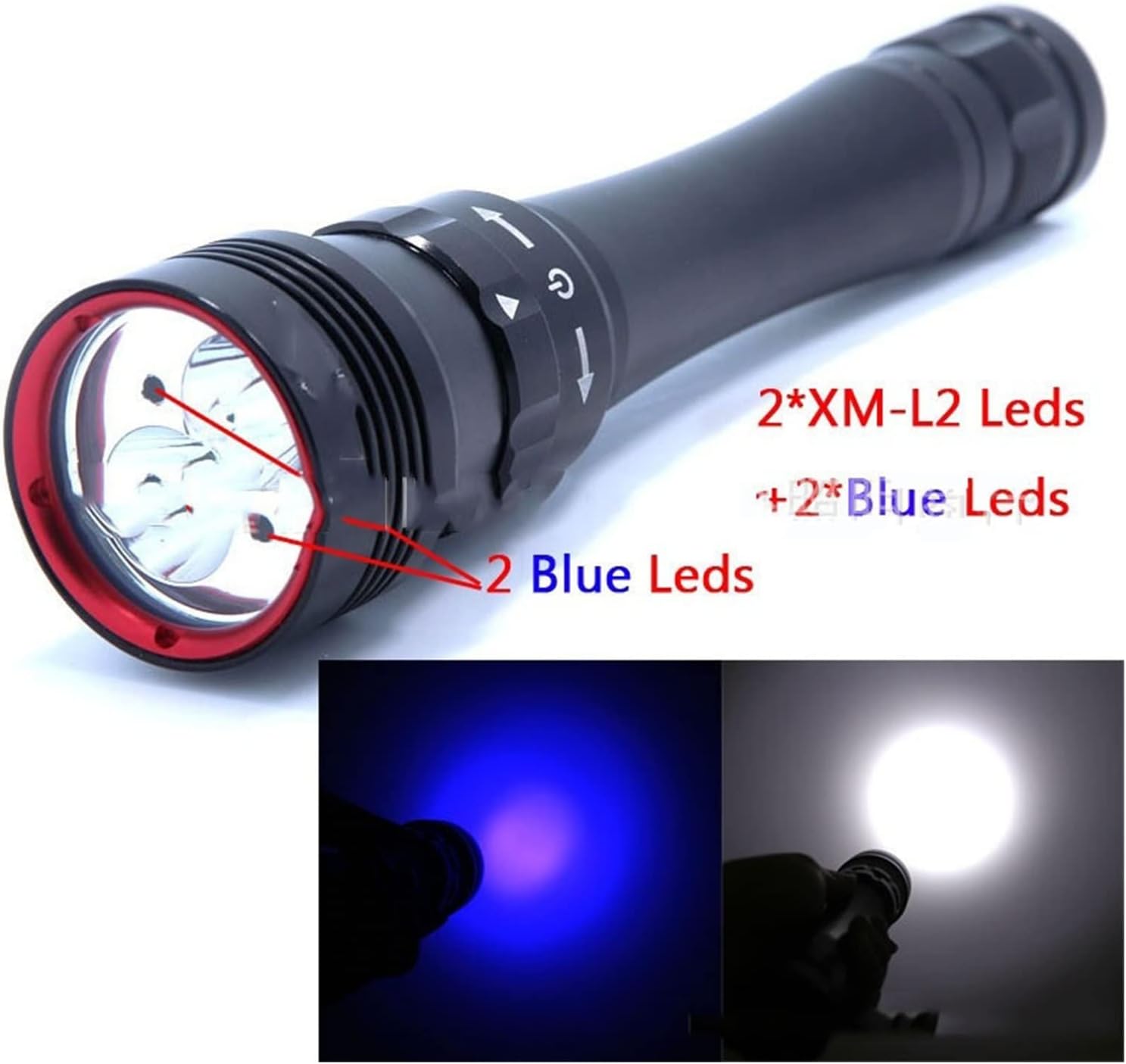 Lumen Dive Light Blue + White Light 2L2 Strong Light Diving Flashlight Underwater Fill Light Photography Flashlight High Bright Flashlight