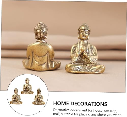 Miniatura 9 de BESPORTBLE 21 piezas de adornos decorativos de Buda, figuras de Buda, mini adorno de Buda, adornos de escritorio, de latón, Sakyamuni, Buda de