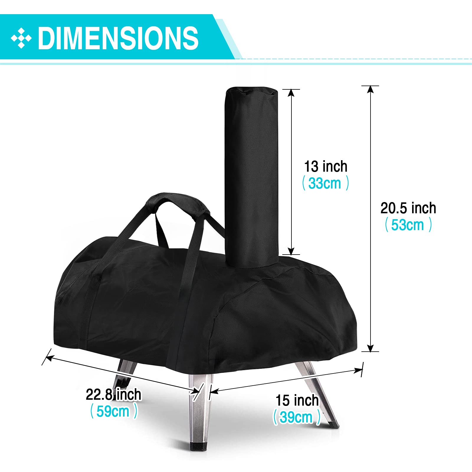 Pizza Oven Cover for BIG HORN and aidpiza 12,TwoPone Waterproof Pizza Oven Accessories Carry Cover for Outdoor