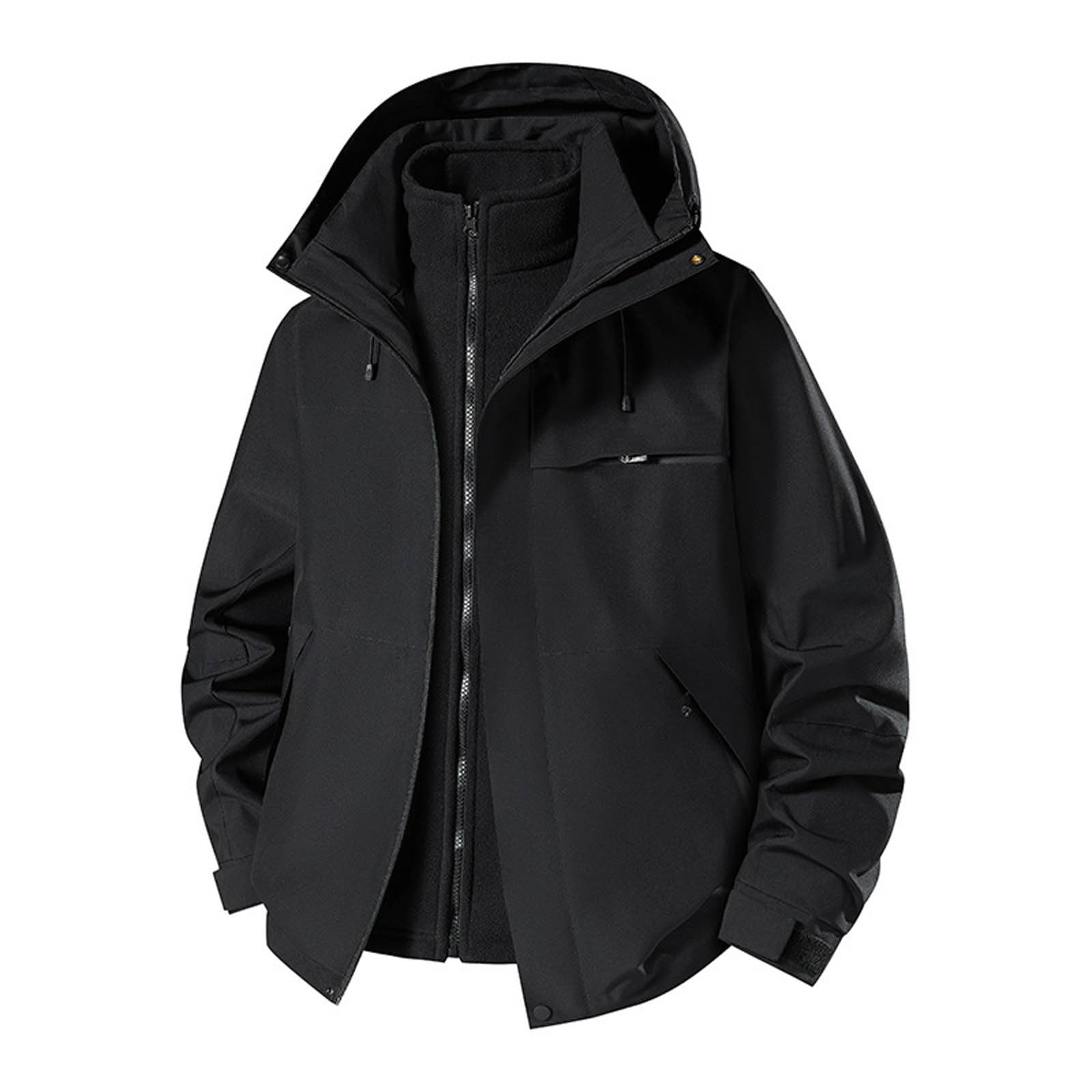 Genérico Chaqueta Running Hombre - Chaqueta ligera para hombre resistente al con capucha desmontable impermeable informal ideal senderismo trekking todas estaciones