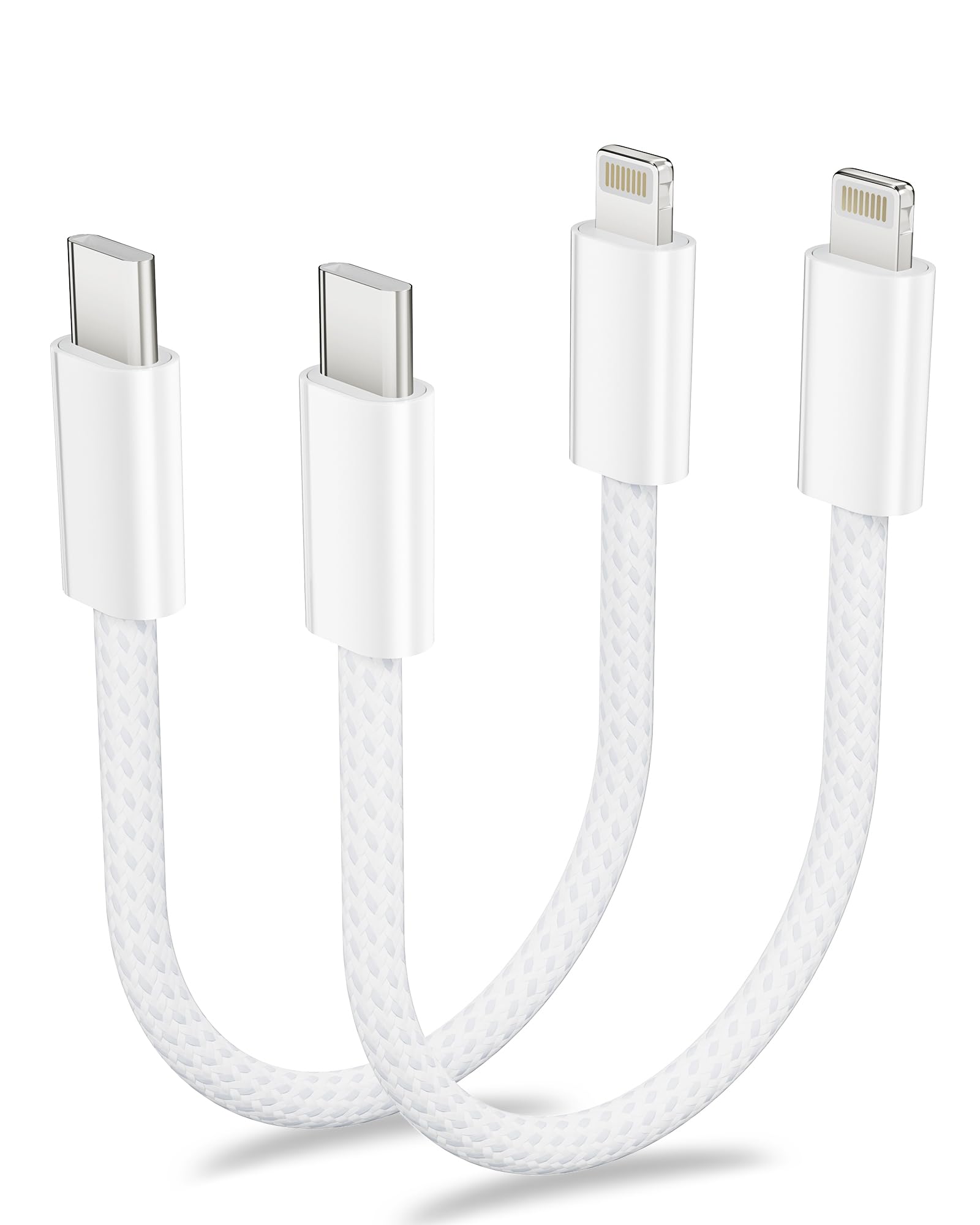 USB C Lightning Kabel Kurz 0.3M 2Pack, Ladekabel MFi Zertifiziert für Apple, Nylon Schnellladekabel USB C auf Lightning Kabel für iPhone 14/13/12/11/Pro/Pro Max/Mini/XR/XS/XS Max/X/8/7/6/6s/Plus