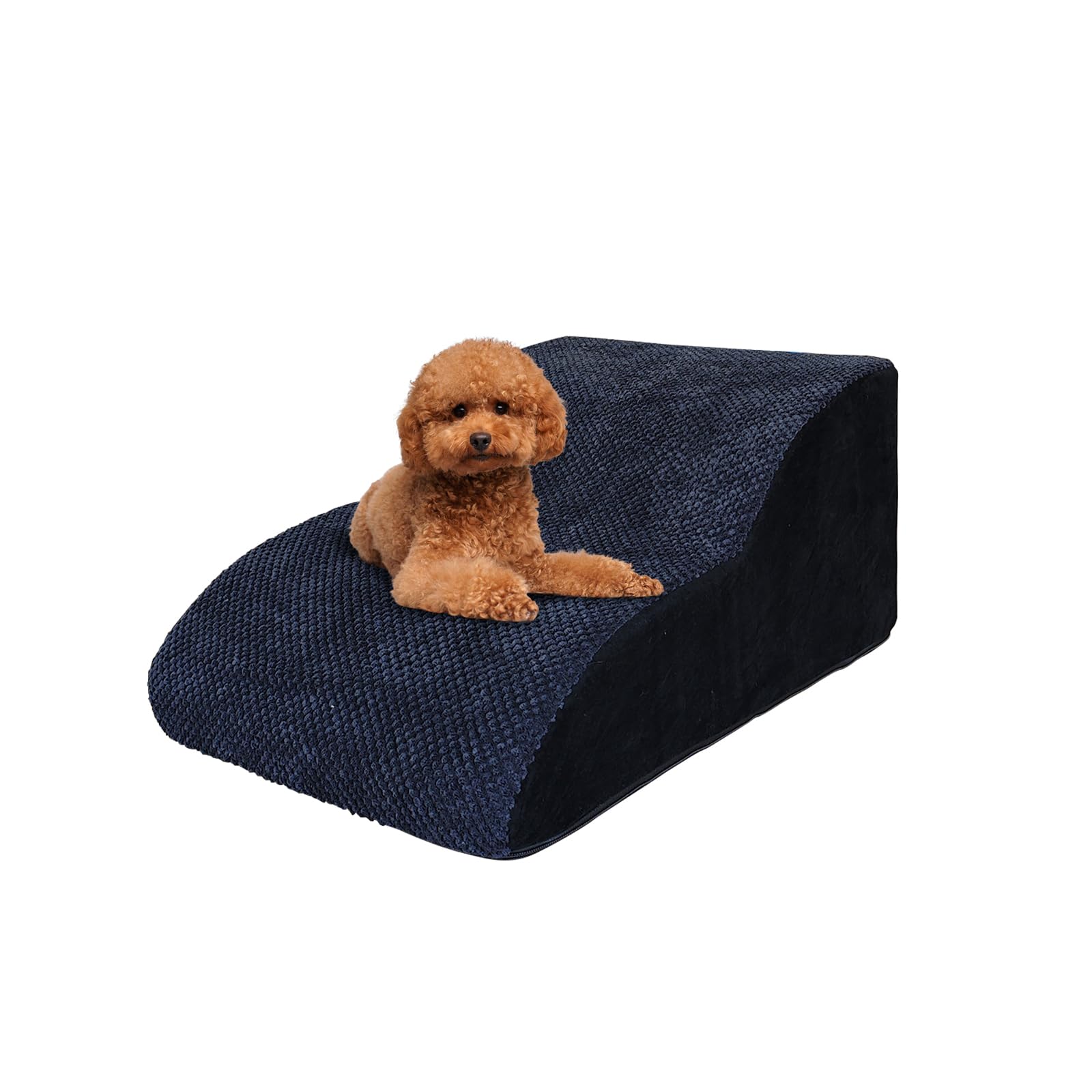 Galatée Escaleras para Perros, Escaleras para Perros De Espuma De Alta Densidad De 2 Niveles, Escaleras Antideslizantes para Cama, Sofá, Rampa para Perros con Funda Extraíble y Lavable(Negro)