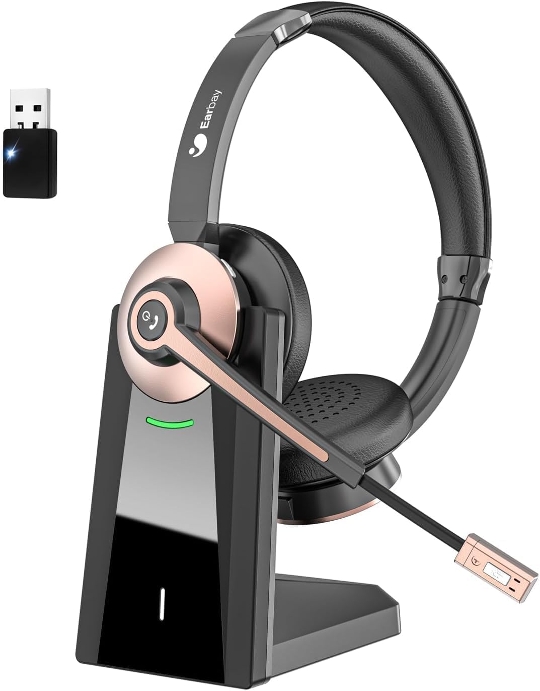 Earbay Cuffie Bluetooth Wireless Con Microfono – Cancellazione Rumore, 28 Ore Di Durata, Compatibili Con PC E Smartphone