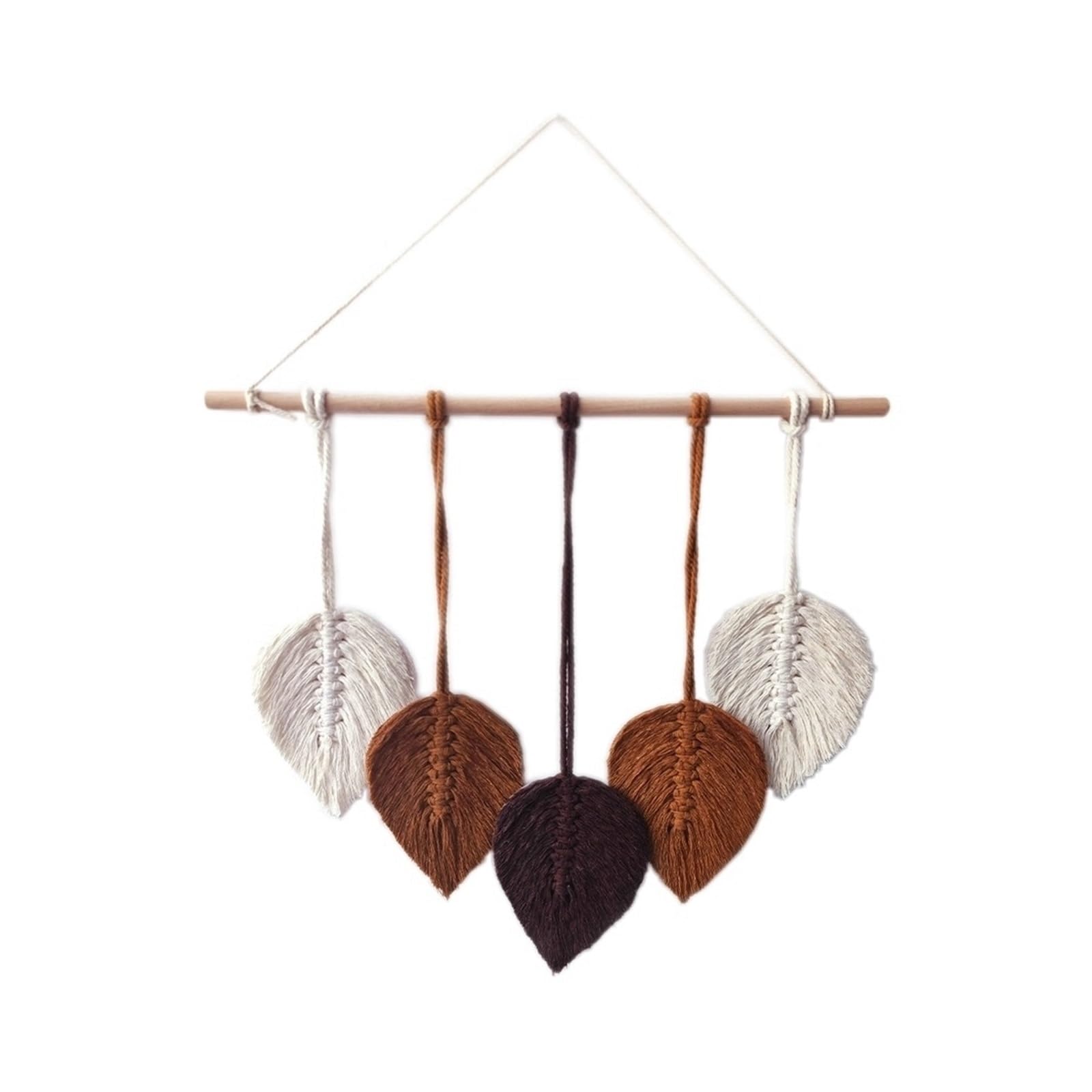 FGUJSUR Tapestry Wall Hanging Macrame Wall Ornament Tapestry Handmade Home Room Decor Hanging Boho Decoration Photography Props(White Brown)