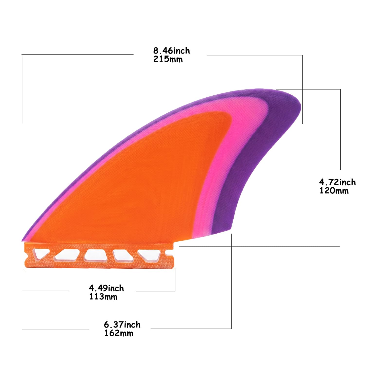 AQUBONA Aletas de doble quilla – Aletas de doble aleta para tabla de surf de pescado Twin Keels – Suave fibra de vidrio flexible (colorido)