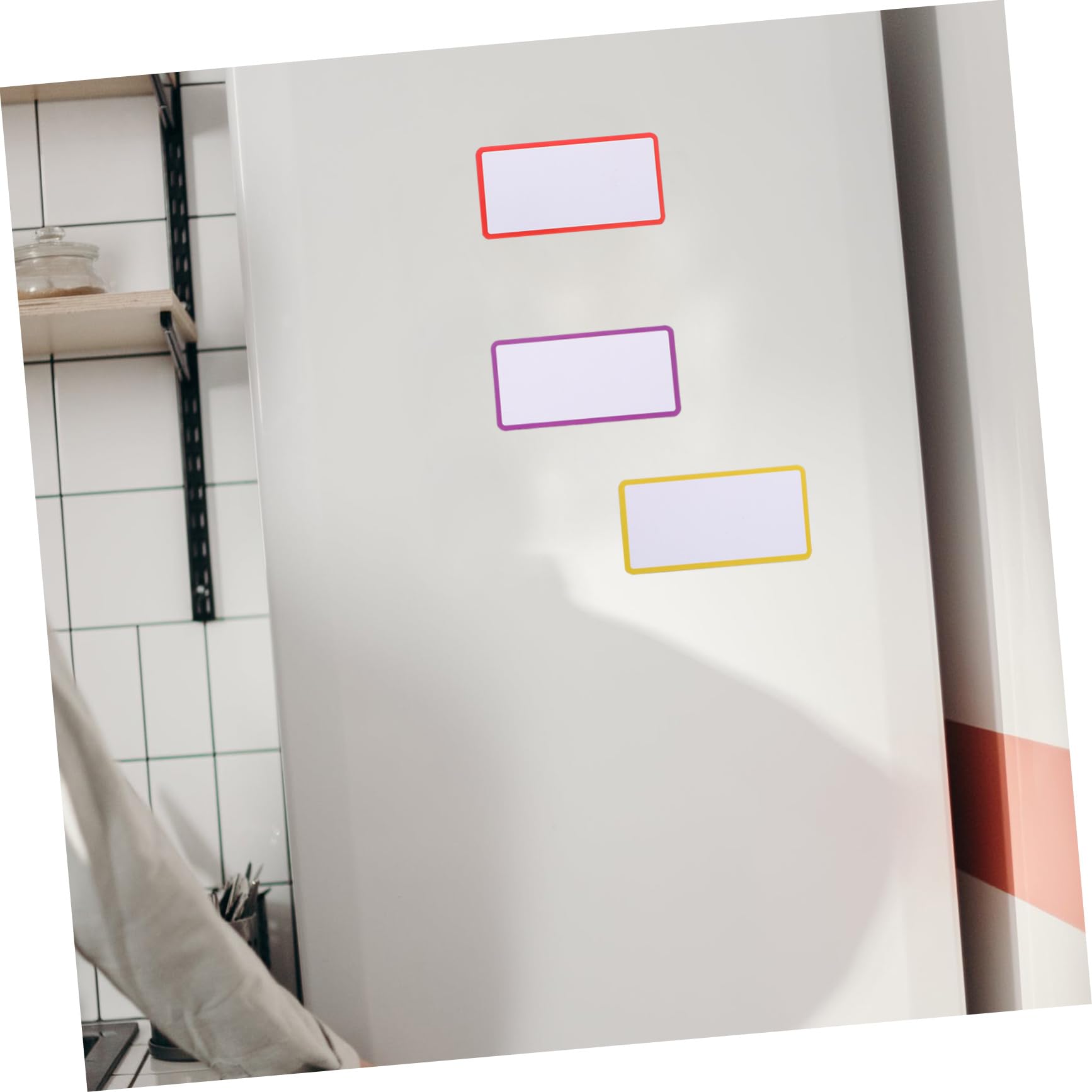 SEWACC 48stücke Magnetische Namensetiketten Abwischbare Beschriftungsschilder Für Kühlschrank Und Whiteboard Wiederverwendbare Bunte Magnetetiketten Für Büro Und Bastelprojekte