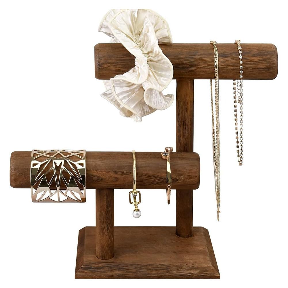 Xnuiasqe Watch Holder Stand Wooden Watch Display Tower Jewelry Organizer For Bracelets And Necklaces Watch Holder Organizer,C