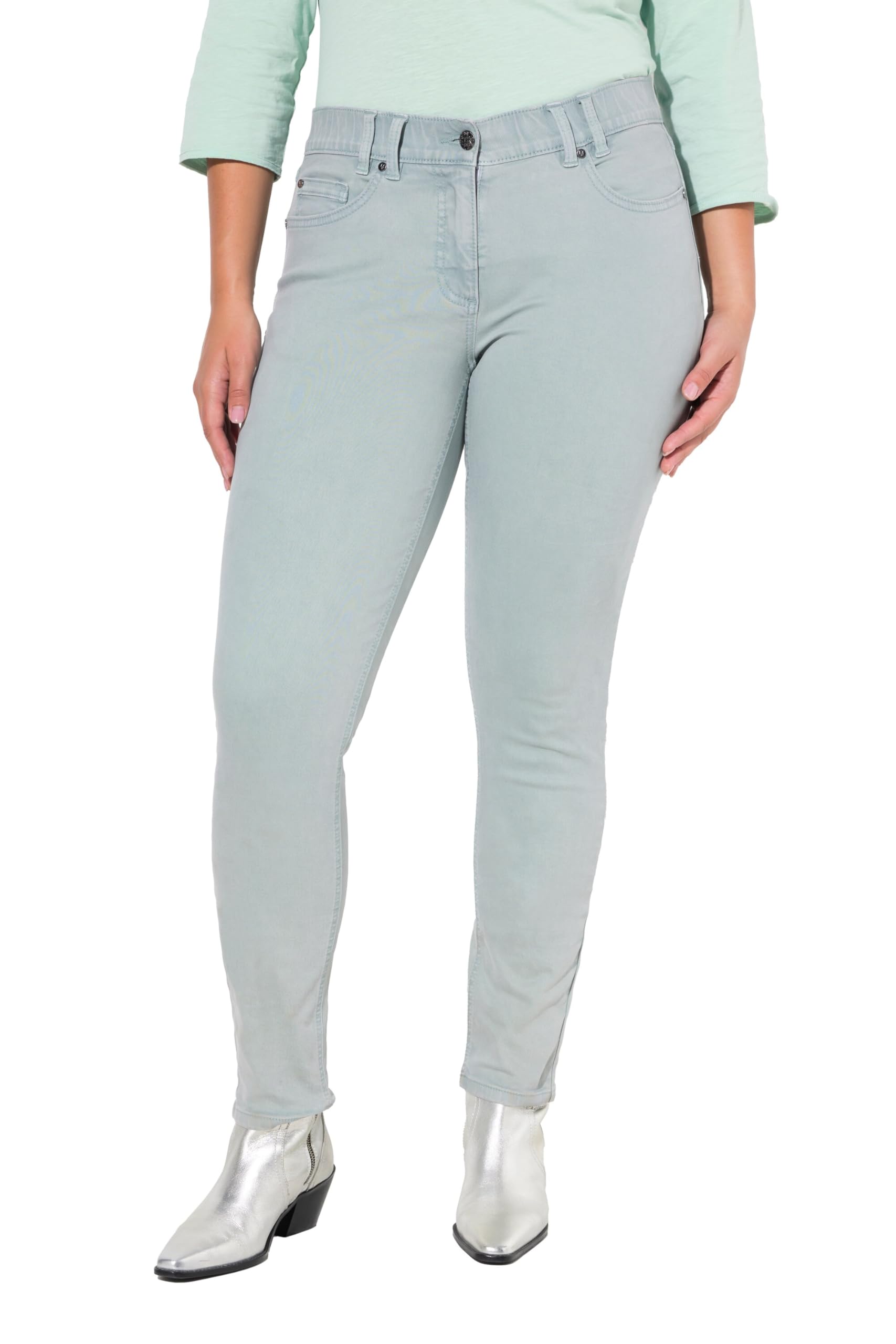 Ulla Popken Damen große Größen Übergrößen Plus Size Jeans Sarah, schmales Bein, Komfortbund, 5-Pocket-Hose 835246