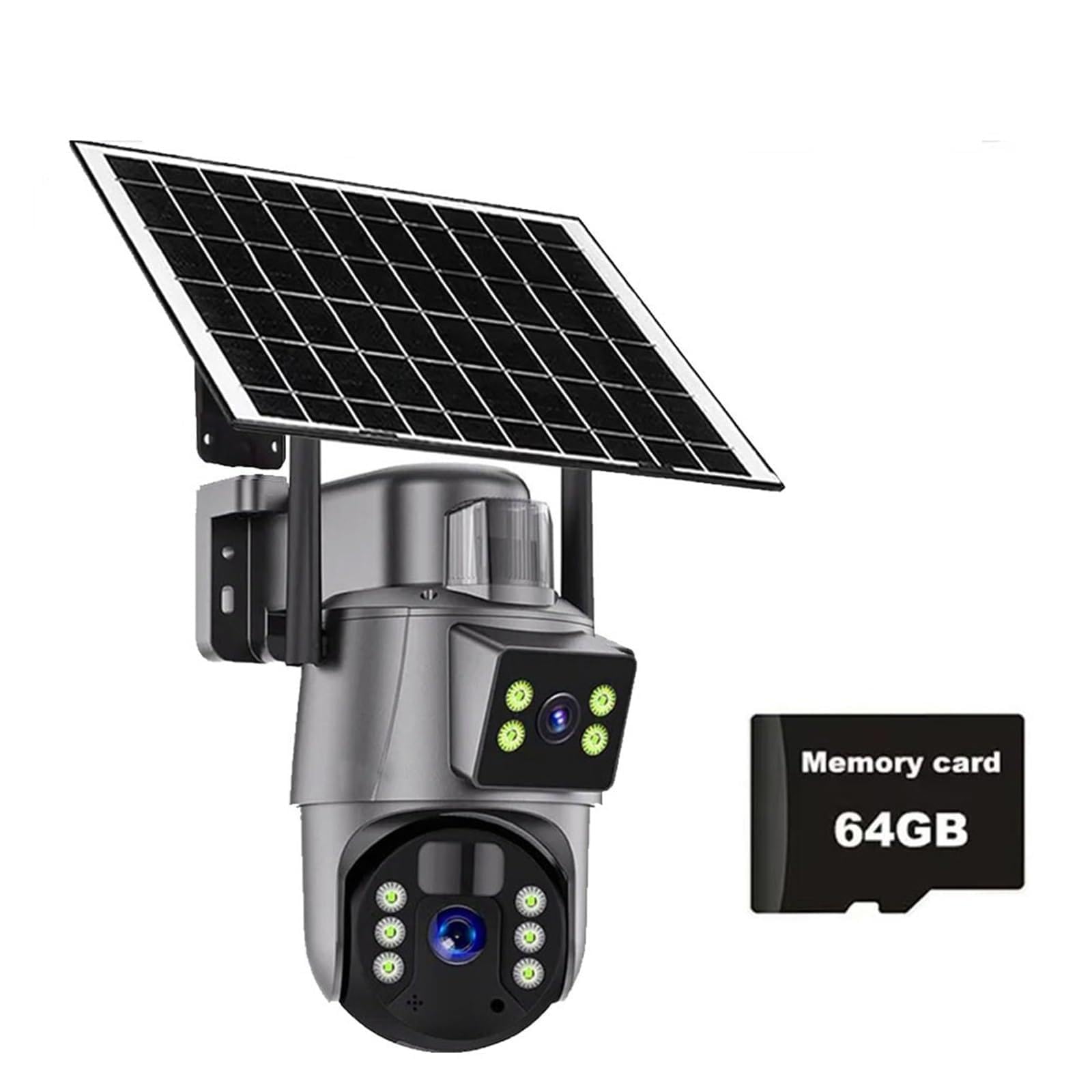 JVDDI 6MP 4G/WiFi Solar Camera Outdoor Wireless CCTV Surveillance Camera With Solar Panel Dual Lens PTZ IP Cam Security Protection(WiFi Cam Add 64G)