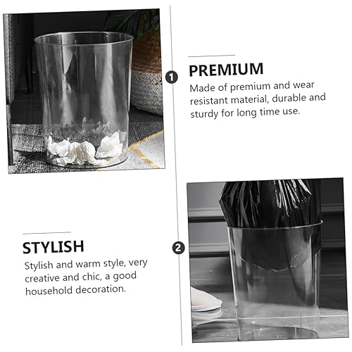 Miniatura 5 de DOITOOL Cubo de basura grande para automóvil, contenedor transparente grande con tapa, papelera de plástico acrílico, papelera de plástico, papelera