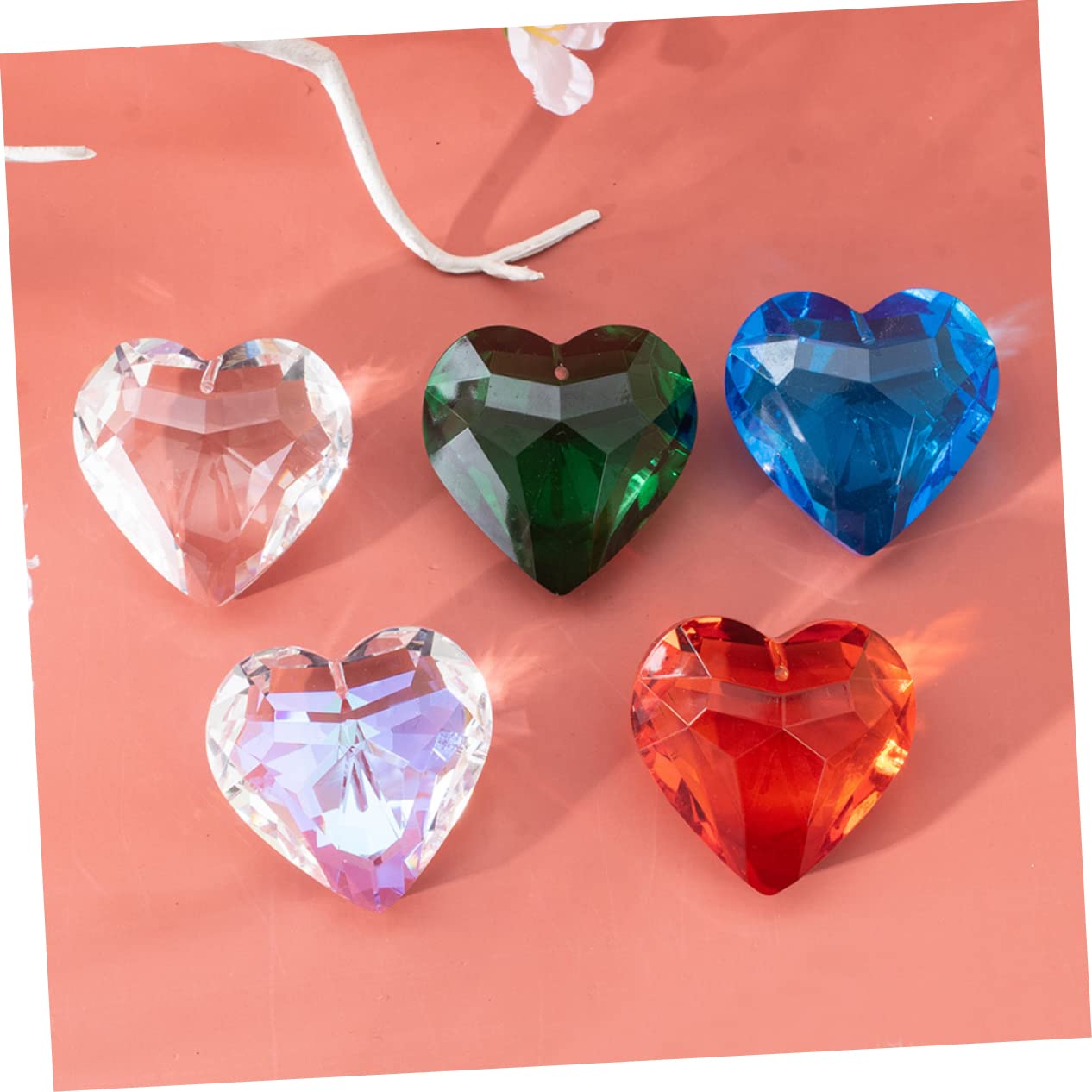 Amazon｜TOPPERFUN 5個水晶ハート型デコレーションオーナメント