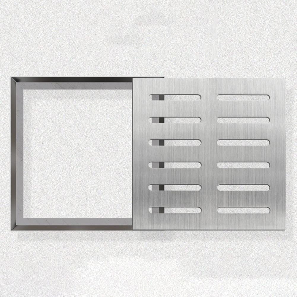 Grille de drainage en acier inoxydable pour l'extérieur 200 x 200 x 30 mm 300 x 300 x 30 mm Argenté Design trou double rangée (300 x 300 x 30 x 3 mm)