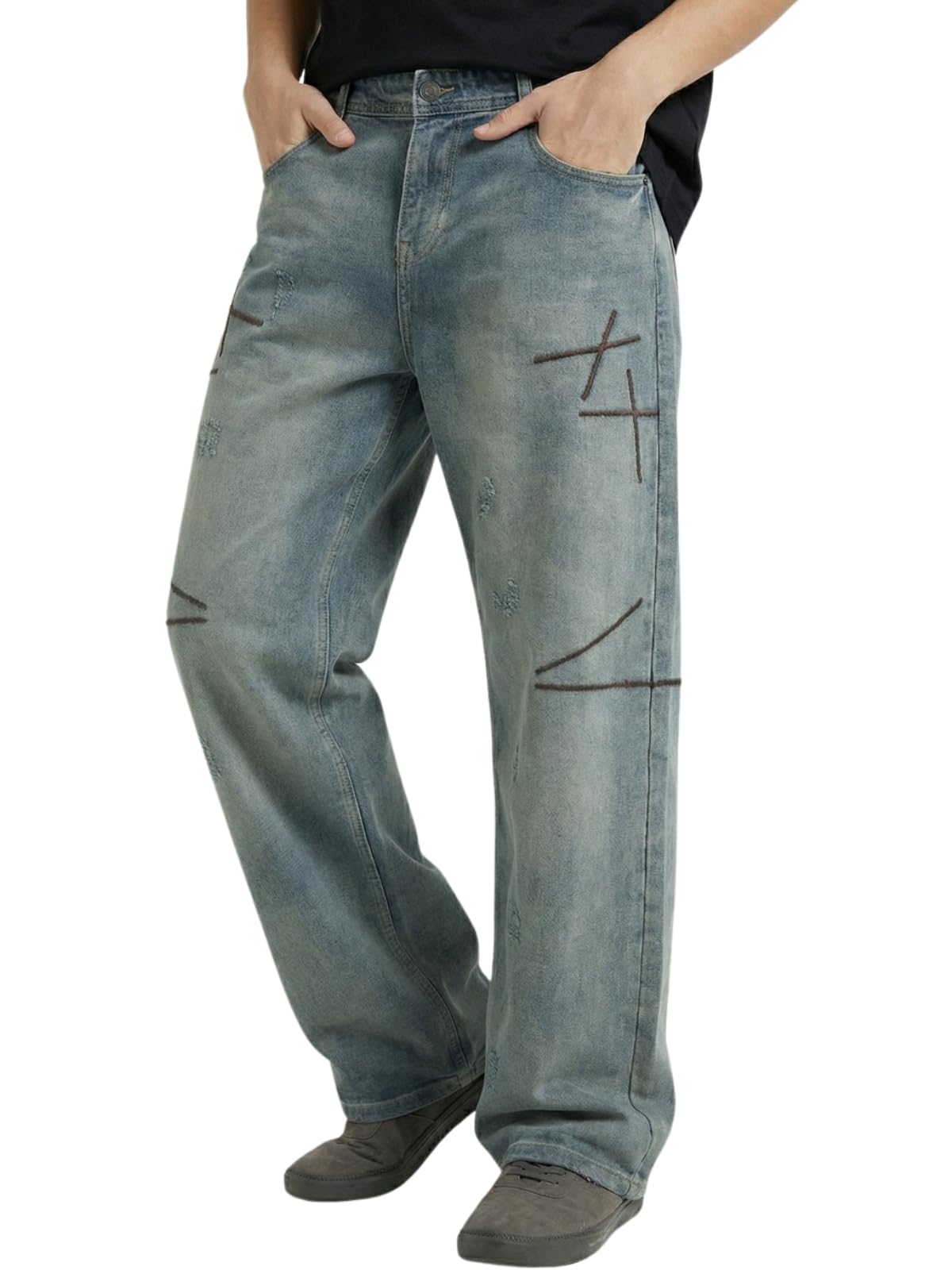greciilooks Baggy Jeans for Men | Mens Wide Leg Relax Fit Jeans | Baggy Jean's for Boys | Oversized Jean's for Everyday Streetwear-picture-25