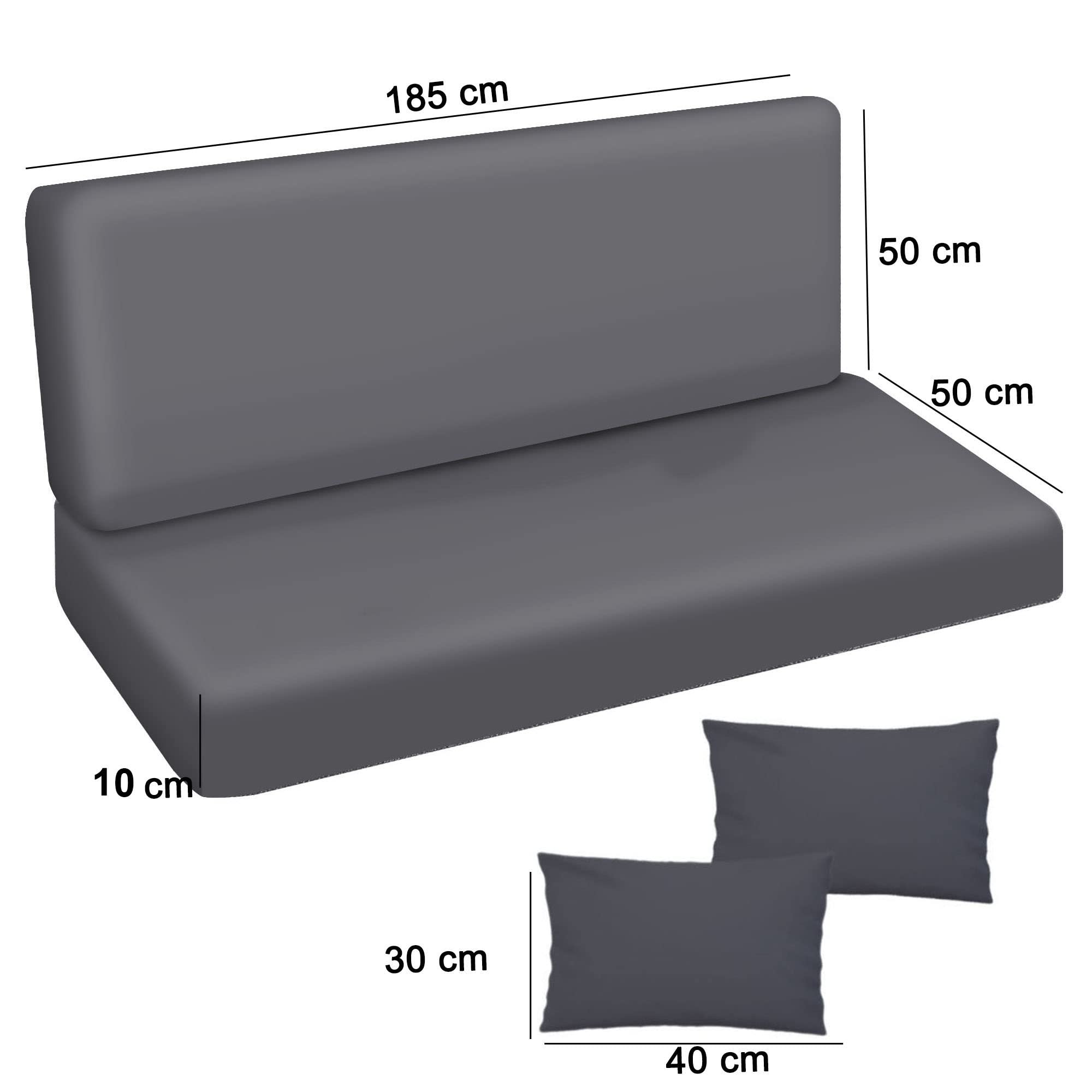 Ferocity Cuscino per panca da giardino, impermeabile, 185x50x50 cm, per mobili da giardino, per pallet, per esterni e patio, con schienale Glatt Palm Bright [133]