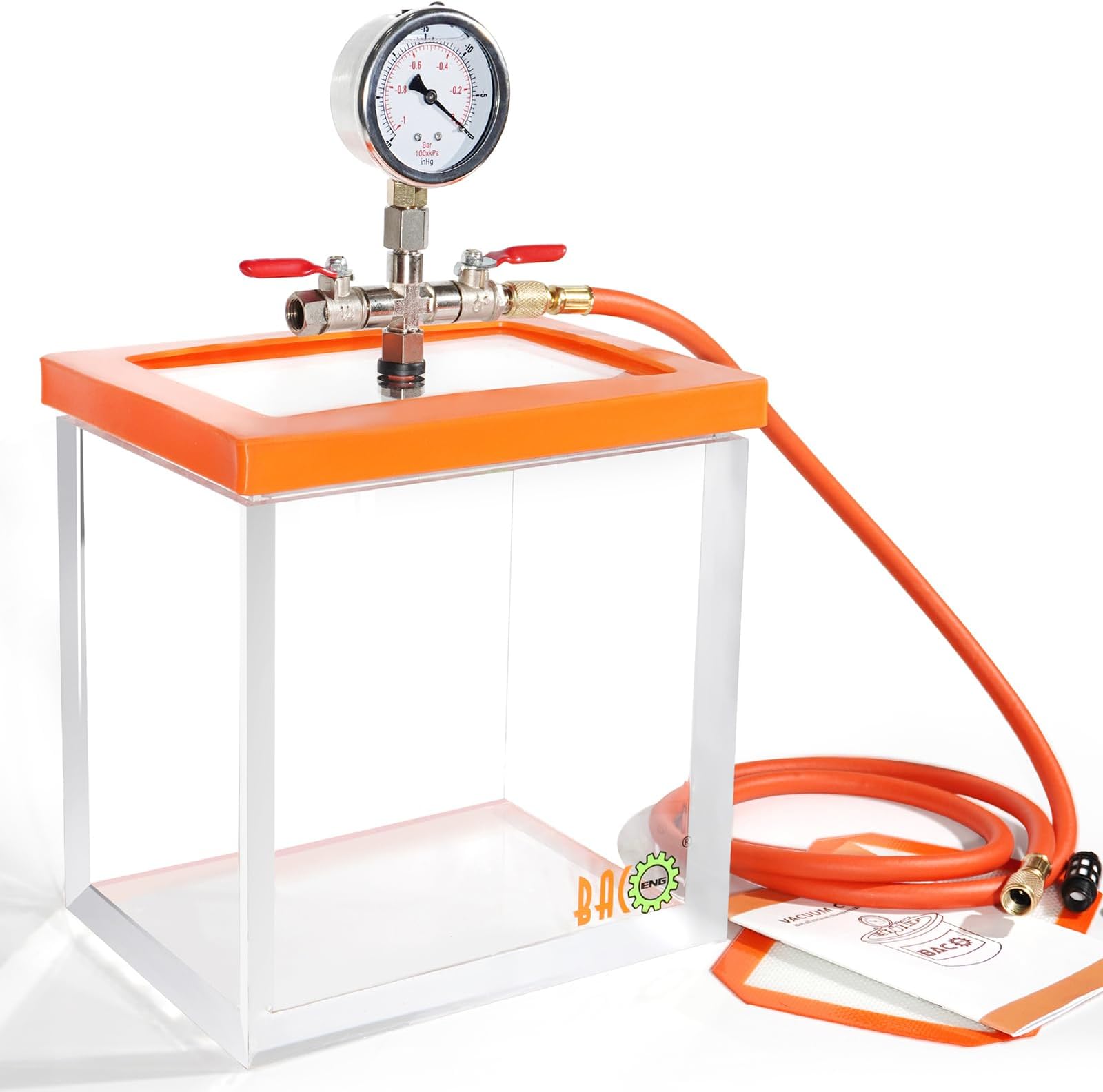 BACOENG 2 Gallon Vacuum Chamber, Acrylic Degassing Chamber Kit for Resin, Silicone and Epoxies