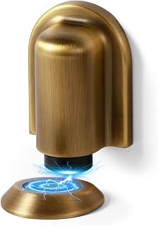 1 Pack Antique Brass Door Stopper Magnetic Door Cathc Floor Mounted Door Stop Keep Door Open with Screws and Adhesive No Drilling
