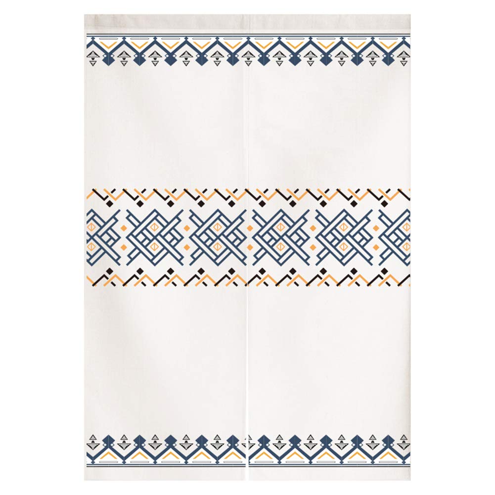 RLoncomix Japanese Noren Doorway Curtain Tapestry Abstract Geometric Handcrafted Bedroom Living Room Door Curtain Home Decoration, 29 x 59 inch