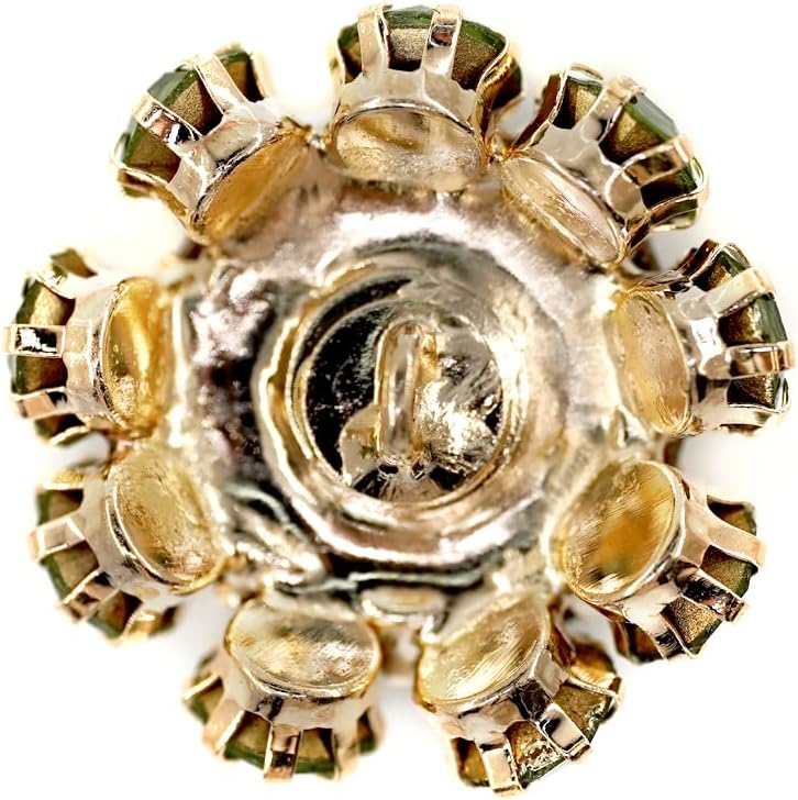 10 pcs Fancy Green Mix Color Rhinestones Sewing Metal Shank Buttons for Coats -22mm -8/9" - Image 4