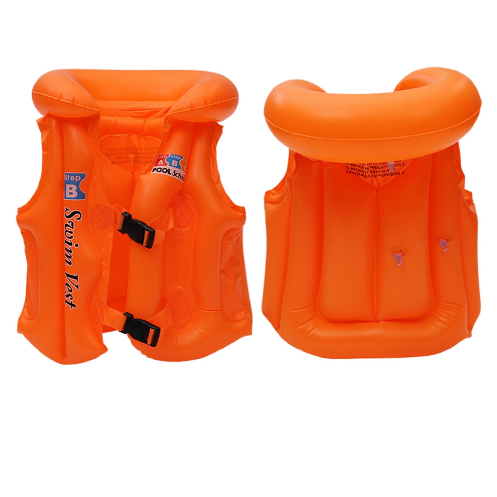 Generisch Kinder Outdoor Schwimmweste Sommer Strandkleidung Einstellbare Schwimmhilfe Für Wasseraktivitäten Leichte Bequeme Sonne (Orange, 6-12 Years)