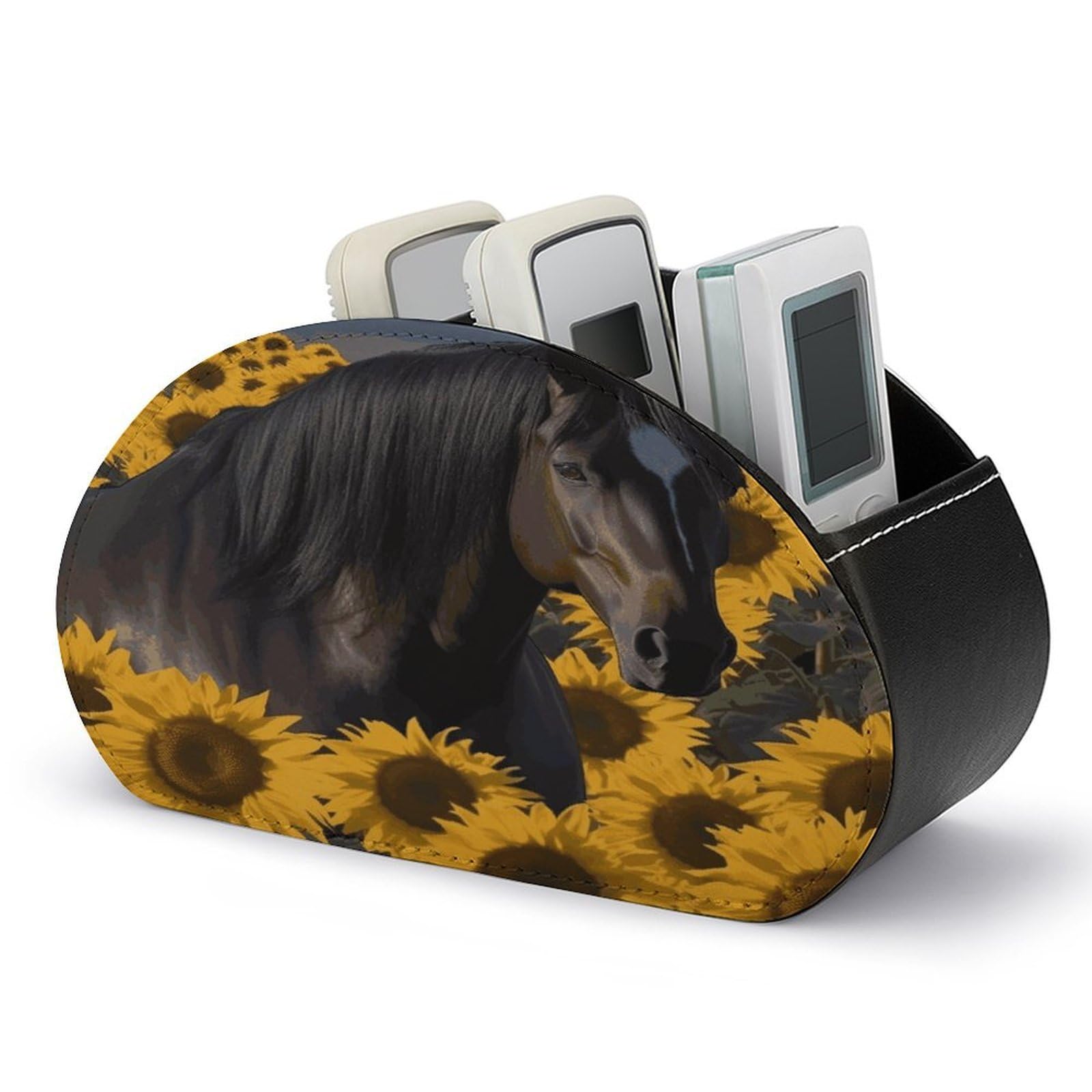 Btcowzrv Style Dark Horse Under The Sunflowers Remote Control Holder With 5 Compartments