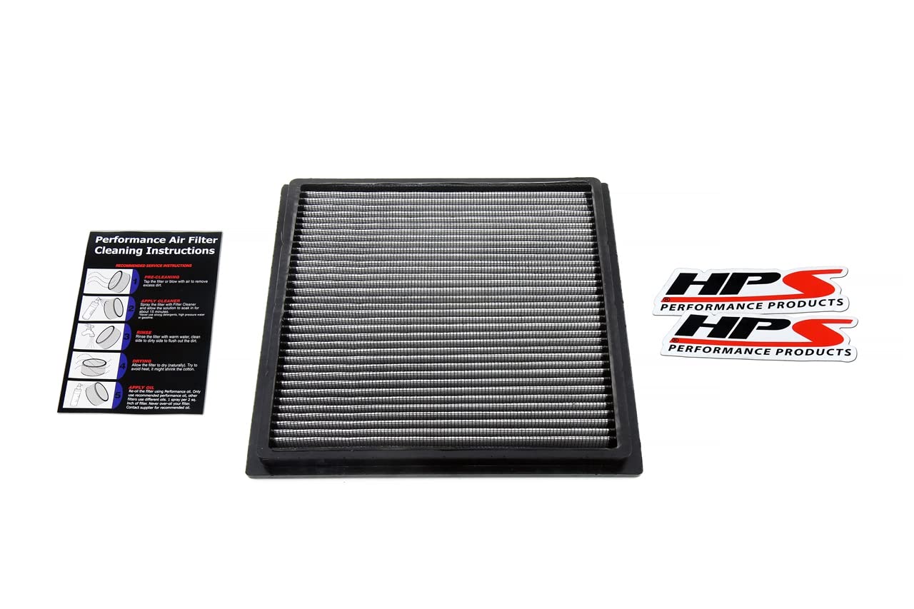 HPS Engine Drop-in Air Filter: High Performance, Premium, Washable, Replacement Car Air Filter: Compatible for 2014-2022 Toyota Sequoia 2014-2021 Tundra V8 2016-2022 Tacoma V6, HPS-457290