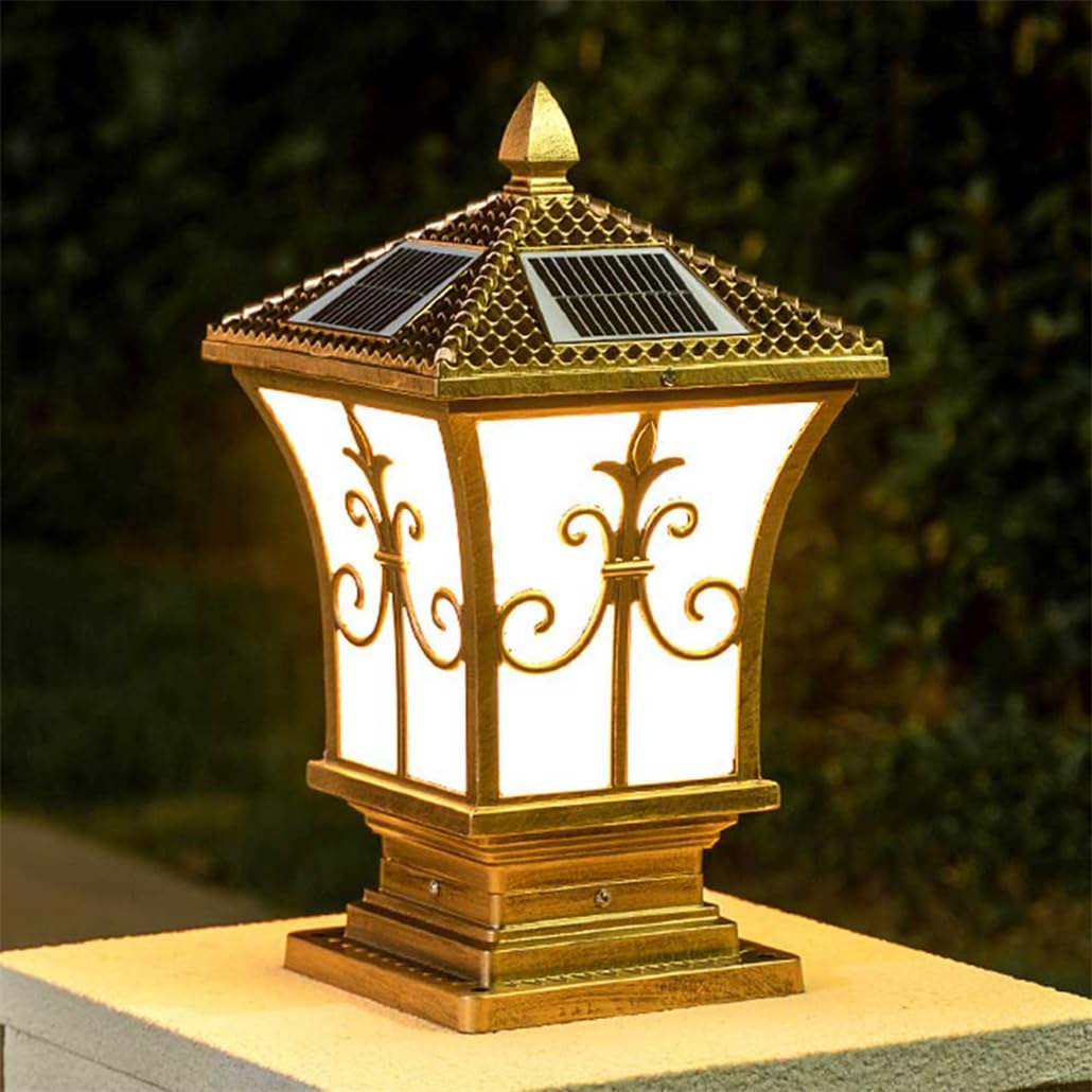 Luces Solares De Pilar para Columna Al Aire Libre Farolas Rústicas Vintage Alimentadas por Energía Solar Tres Modos De Luz: Luz De Tapa De Poste para Cerca, Terraza O Patio Lámpara Poste