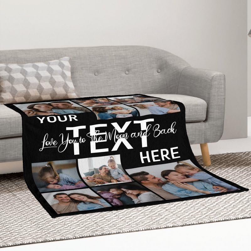 Miniatura 8 de DIYKST DITKST - Mantas personalizadas con fotos y texto, collage hechas en Estados Unidos, mantas personalizadas con fotos, regalos de cumpleaños,