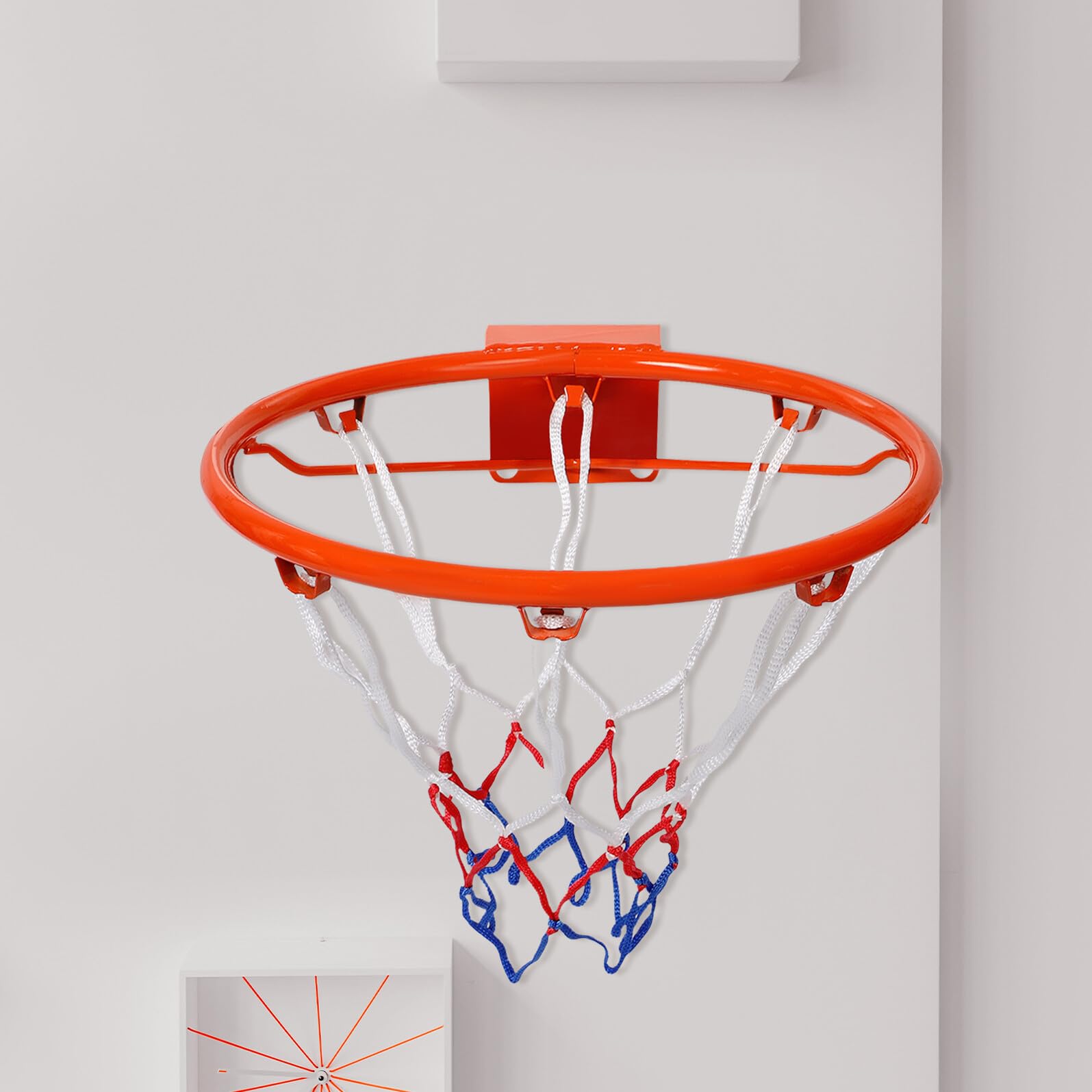 SUPVOX Canestro da Basket da Muro Senza Foratura Rete di Ricambio in Ferro, Struttura Cava Leggera, per Uso Interno ed Esterno, Accessorio Basket per Bambini e Adulti