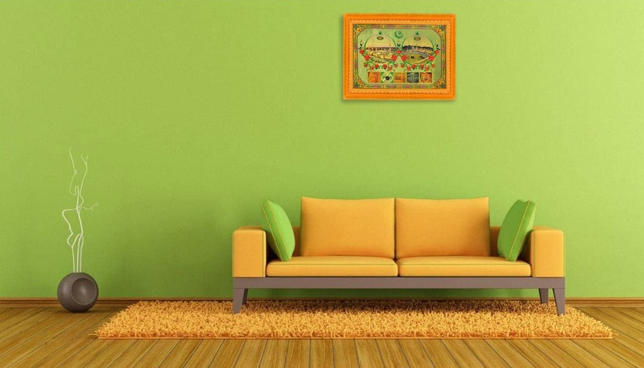 Tongari Mecca Madina Islamic,Muslim Attractive Festive,Wall,Home Decor Spiritual,Religious Idol Wall Hanging Photo Frame Glass Wood Decorative Gift Item