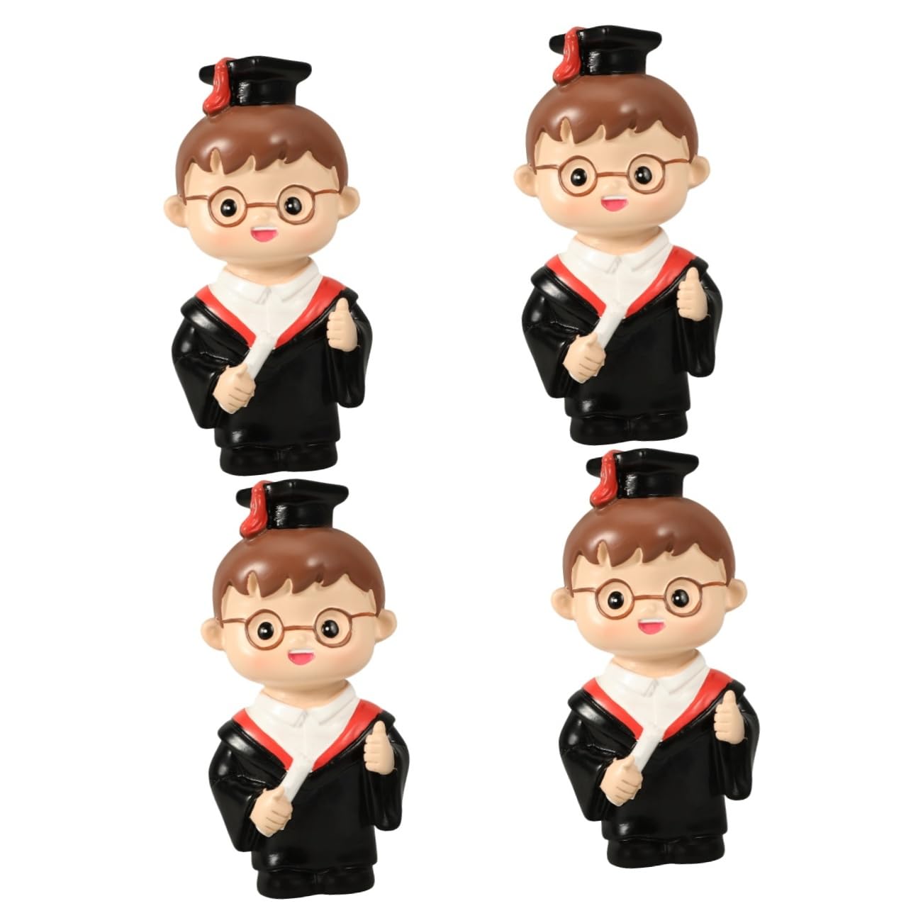 DECHOUS 4pièces Décoration De Gâteau De De Ornement Résine Pour Fête De Graduation Figurine De Médecin Mignon Pour Gâteau Et Dessert Accessoire De Fête De Graduation