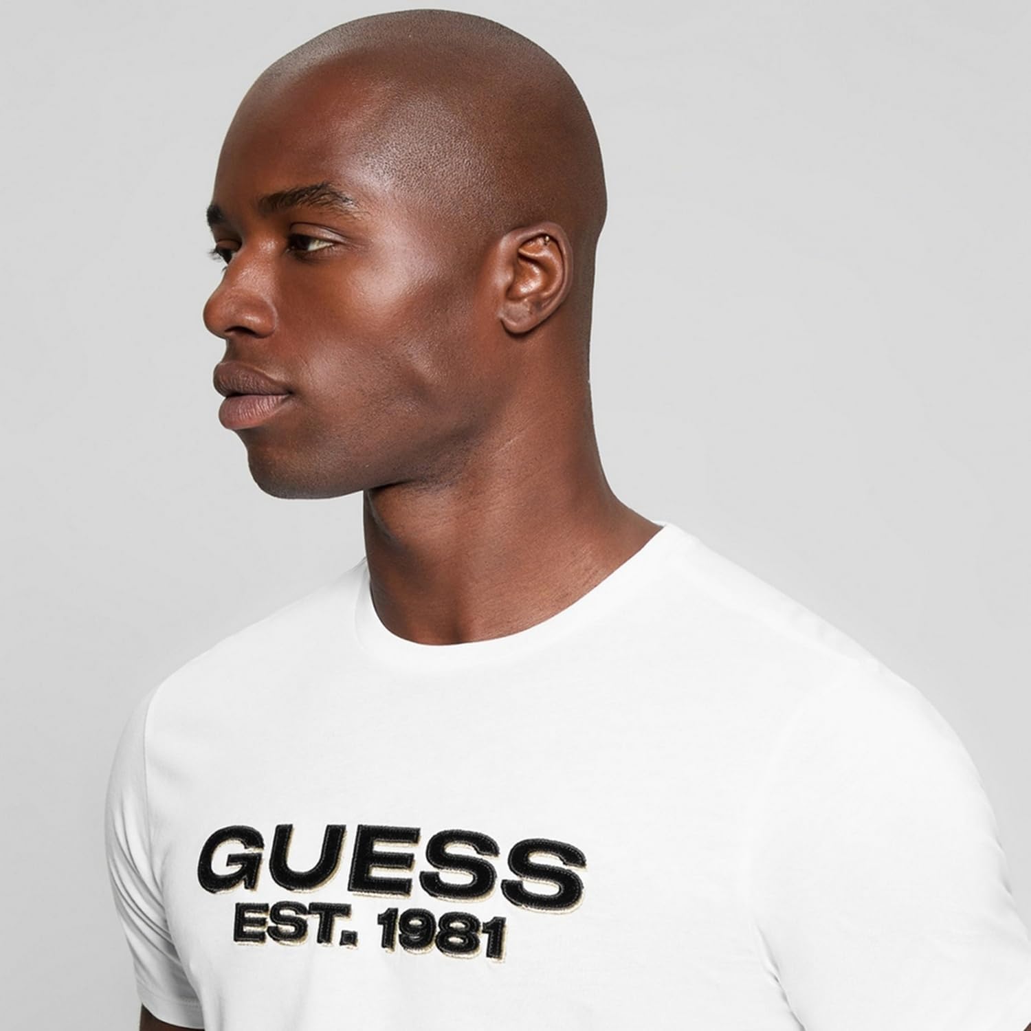 Guess Mens Eco Basic Velvet Logo Tee - Image 7