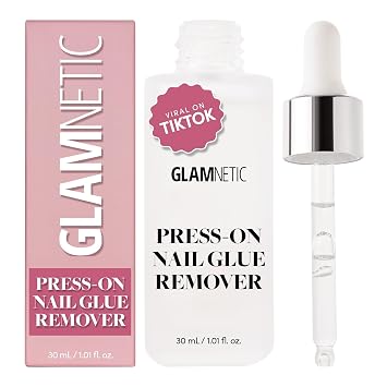 Glamnetic x GLAMZILLA Press-On Nails Bundle - ALWAYS & FOREVER & Goal Digger | Short Almond French Tip Fake Nails with 3D Pearls | Natural Short Round False Nails with Gold Foil | Salon-Quality Nail K