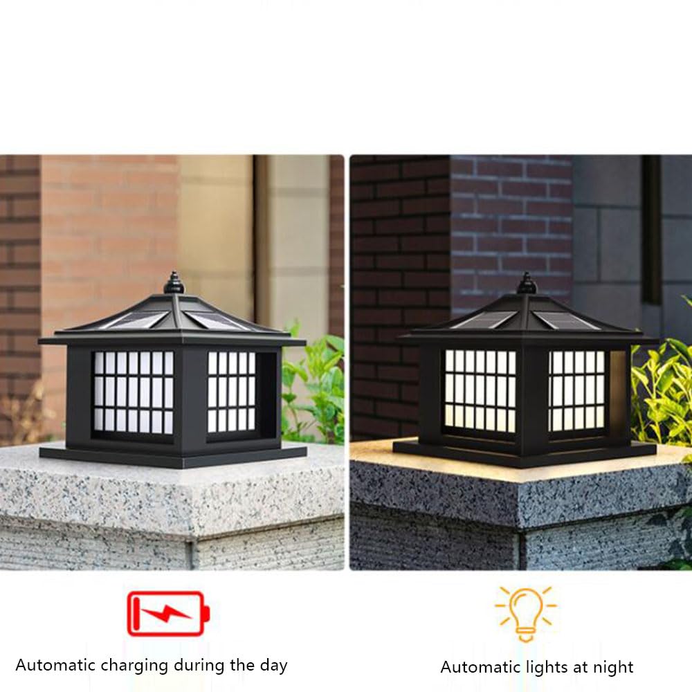 Lampe Solaire Sur Colonne Pour Patio Lampe De Portail De Jardin De Villa Lampe De Poteau Étanche IP54 (1 Unité) Lampe D'extérieur Pour Quai De Ferme Pour Cour, Porche, Rue