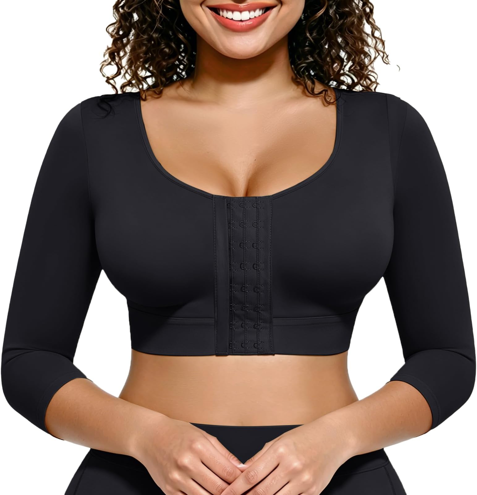 Arm Shaper for Women Post Surgery Arm Lipo Compression Sleeves Slimming Arm Faja Front Closure Shapewear Bra